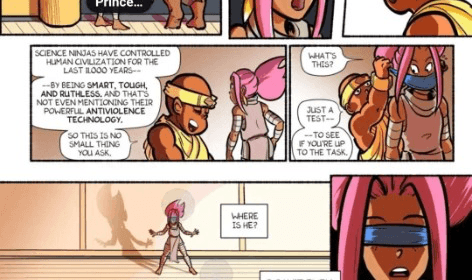 A comic panel with friends reacting live