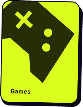 Games card, with a game controller
